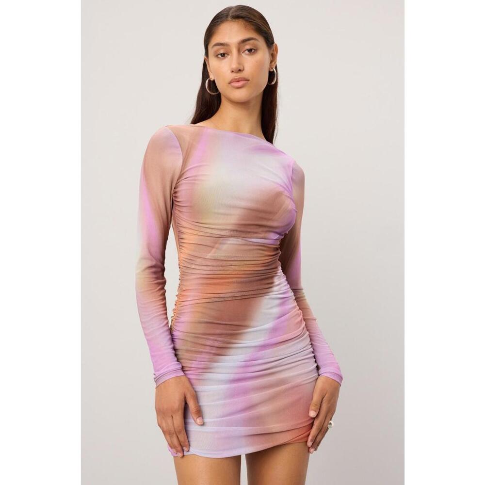 AFRM Maya Mini Dress Multicolor XS/TP Mesh Tear